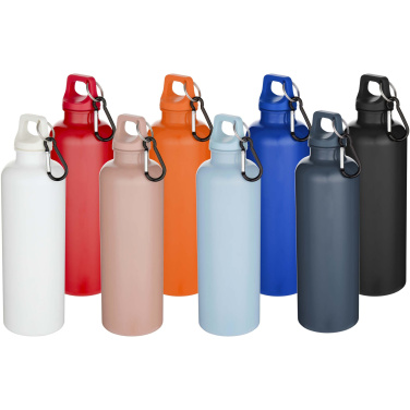 Logo trade promotional merchandise photo of: Oregon 750 ml solid colour RCS recycled plastic water bottle with carabiner