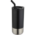 Grayson 480 ml RCS recycled insulated tumbler with straw, Black