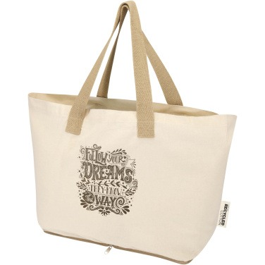 Logo trade promotional product photo of: Sierra 140 g/m² GRS recycled foldable cotton tote bag 7L