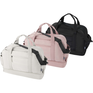 Logo trade advertising products image of: Puffer GRS recycled duffel bag with insulated bottom 30L
