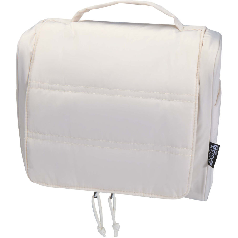 Logo trade promotional giveaway photo of: Puffer GRS recycled hangable toiletry bag 8L