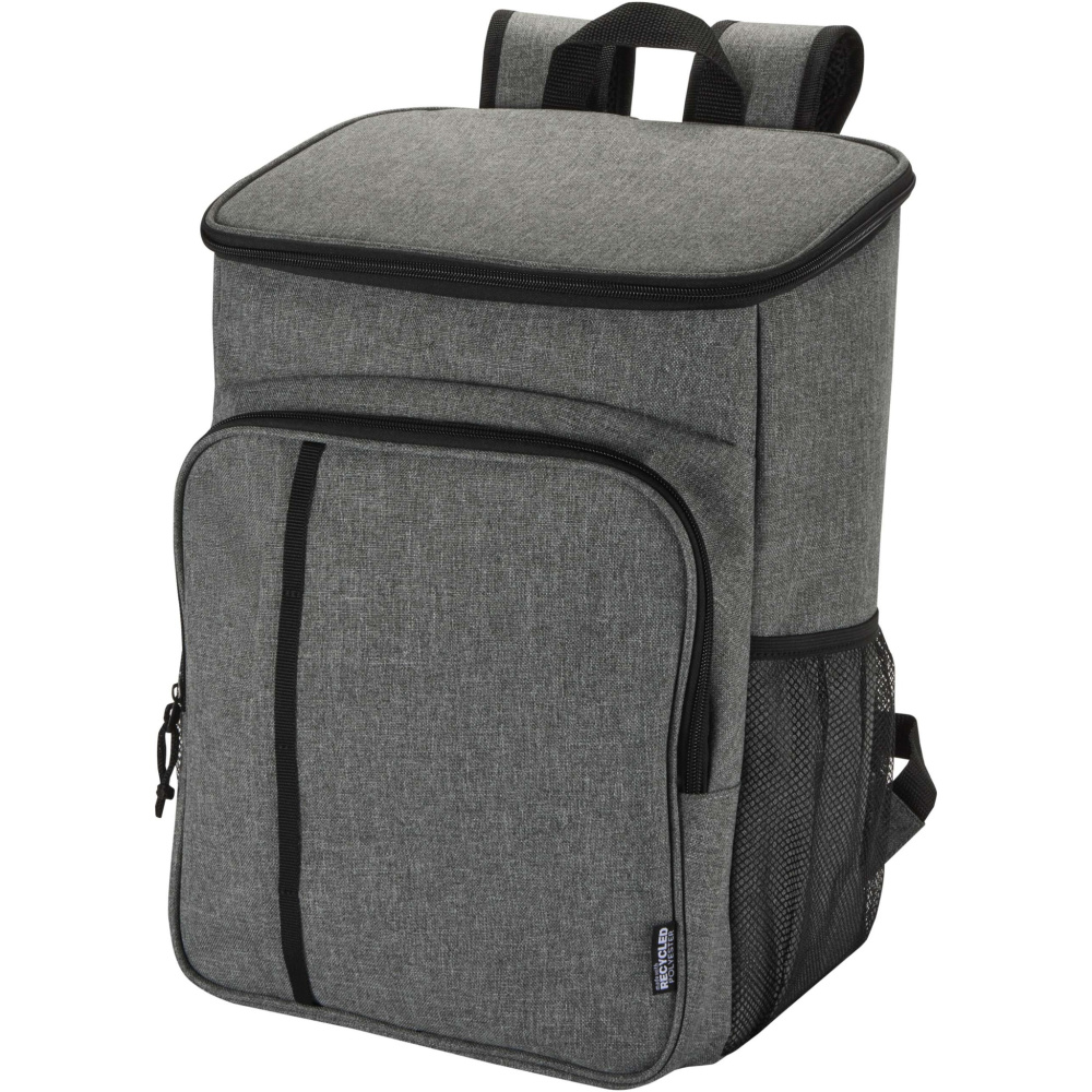 Logo trade promotional gift photo of: Tundra GRS recycled picnic cooler backpack with cutlery set 20L