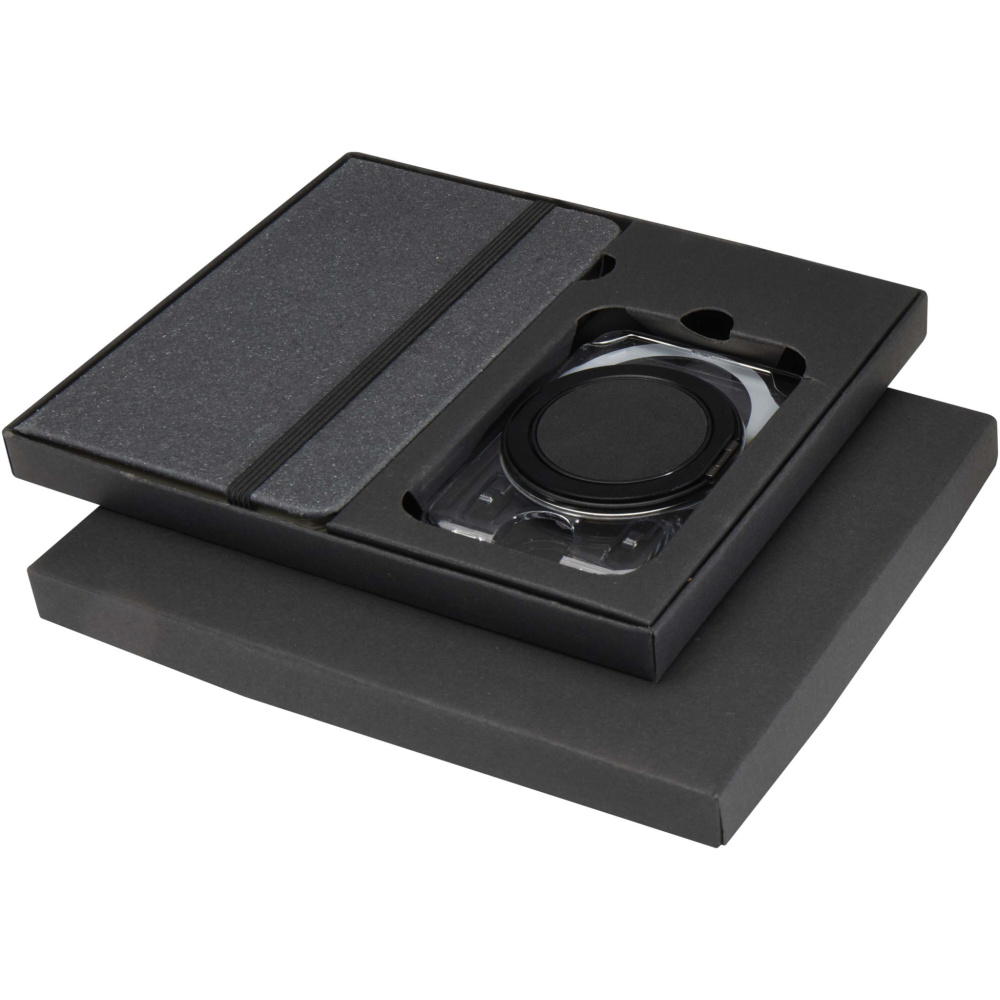 Logo trade promotional merchandise image of: Kern A6 hard cover notebook and MagSafe wallet gift set