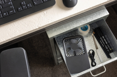 Logotrade promotional product picture of: Aervina RCS recycled plastic re-chargeable desk fan