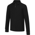 Zeus long sleeve unisex half zip polo, Black