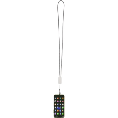 Logo trade business gifts image of: Anser recycled plastic smartphone lanyard with 27W 5-in-1 built-in cable