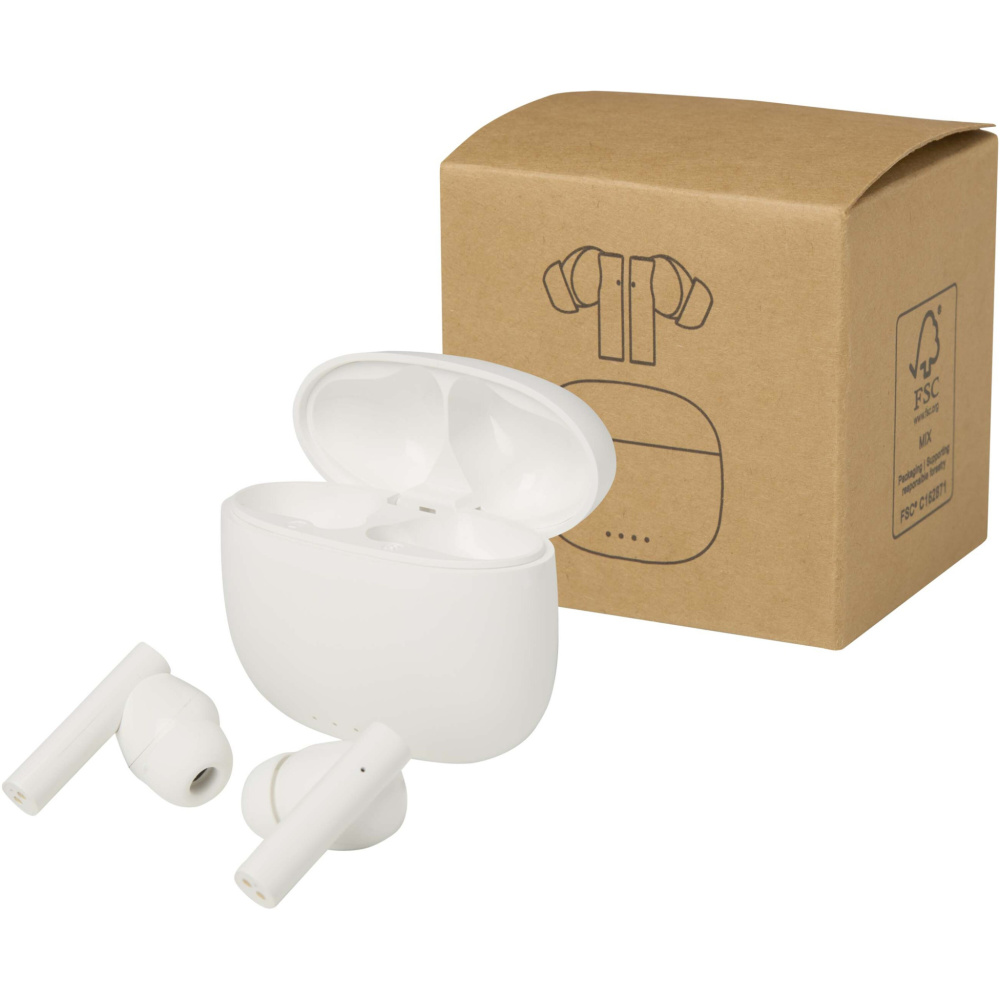 Logo trade advertising products picture of: Alterf recycled plastic True Wireless Bluetooth® headset with silicone eartips