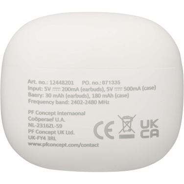 Logo trade promotional items image of: Alterf recycled plastic True Wireless Bluetooth® headset with silicone eartips