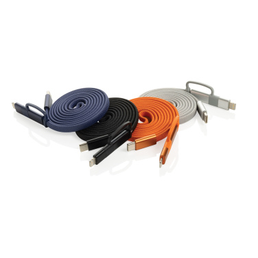 Logo trade corporate gifts picture of: Arc RCS recycled Ultra-thin 60W 2 in 1 magnetic cable