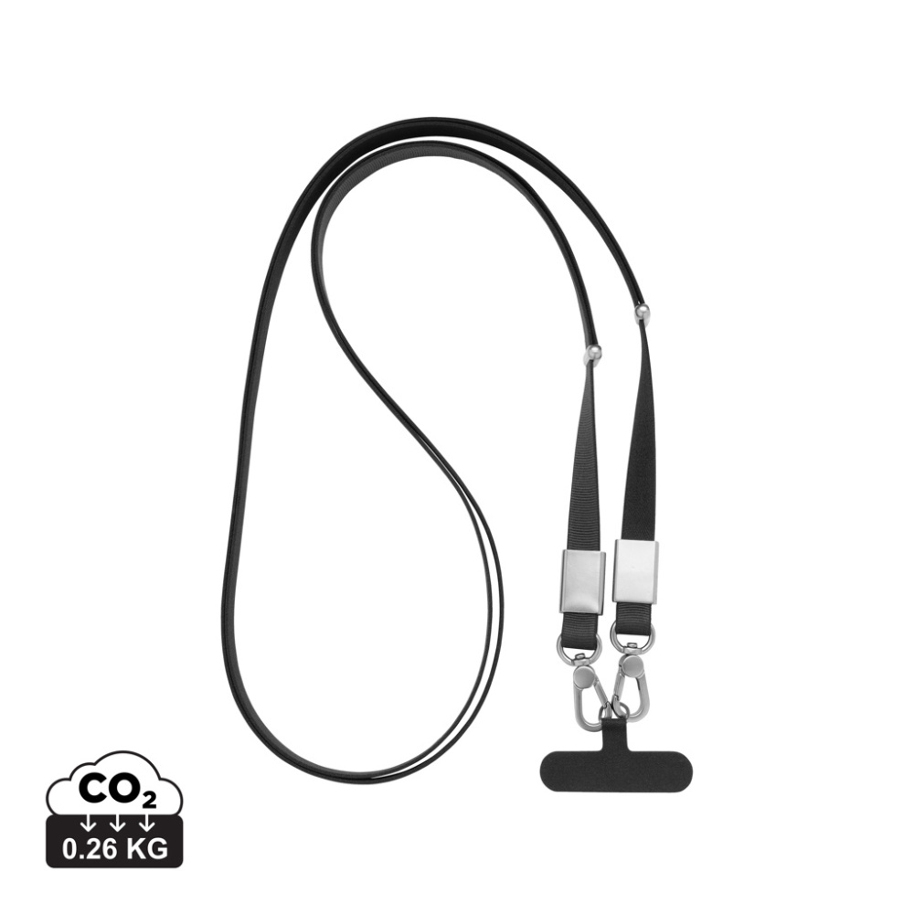 Logo trade promotional giveaways image of: Nivo RCS recycled PET Crossbody lanyard