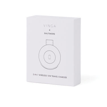 Logo trade corporate gift photo of: VINGA Baltimore RCS 2-in-1 Wireless 15W Travel Charger