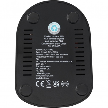 Logo trade reklaamkingitused foto: Loop 15W kahe mähisega RCS taaskasutatud plastist juhtmevaba laadimisalus