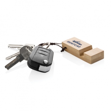 Logo trade reklaamtoote pilt: Standkey bambusest võtmehoidja telefonialus