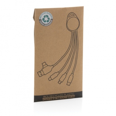Logo trade ärikingituse pilt: RCS taaskasutatud plastist Ontario 6-in-1 ümmargune kaabel