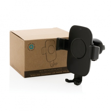 Logo trade reklaamkingituse pilt: RCS taaskasutatud plastist 10W juhtmevaba laadimisega autohoidik