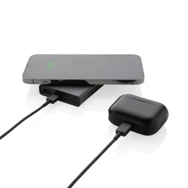 Logo trade reklaamkingi pilt: Terra RCS taaskasutatud alumiiniumist 5000 mAh akupank 5W juhtmevaba