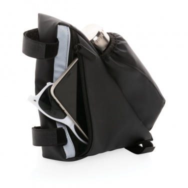 Logo trade reklaamtooted foto: PU hea nähtavusega rattaraami kott pudelihoidjaga