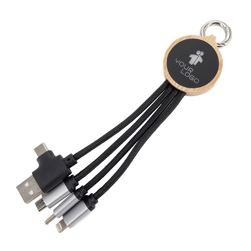 Logo trade ärikingitused foto: 4-ühes kaabel valgustatud logoga puidust korpuses, LH-ZMU05