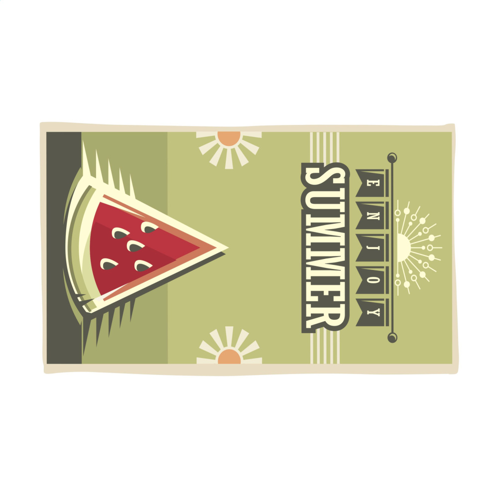 Logotrade meene foto: Prinditud RPET rannarätik 350 g/m² 100x180