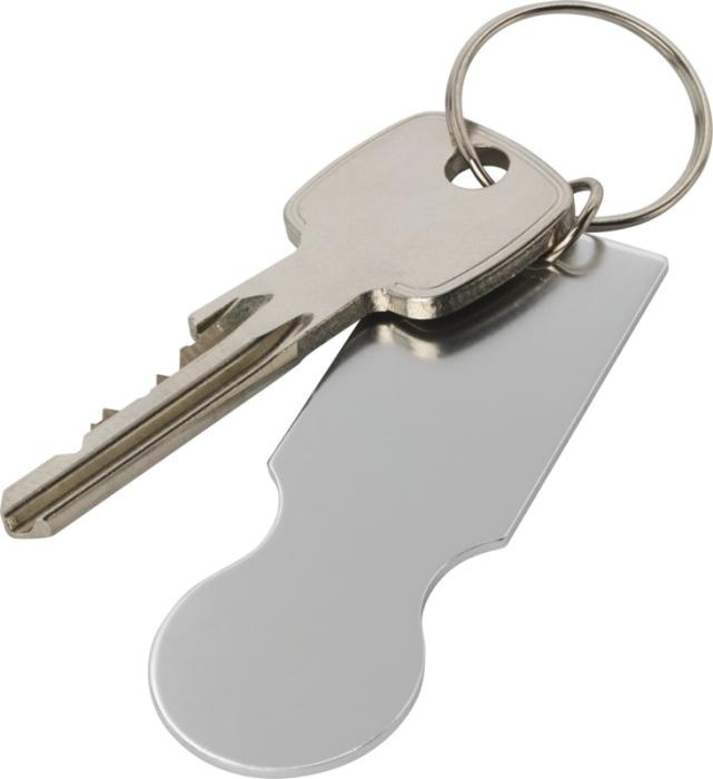 Logo trade firmakingi pilt: Rhea hõbedane võtmehoidja ostukärule