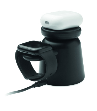 Logo trade reklaamkingituse pilt: 3-ühes juhtmevaba laadija 15W SIMPA