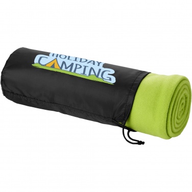 Logo trade mainoslahja kuva: Huggy-fleecepeitto pussissa