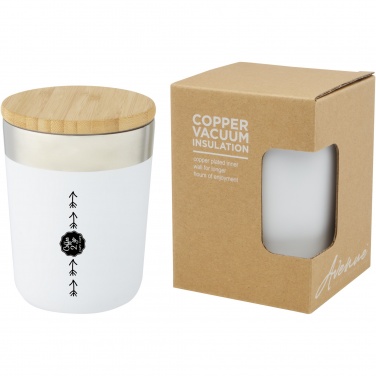 Logo trade mainostuotet tuotekuva: Lagan 300 ml ruostumattomasta teräksestä kahvimuki bambukannella