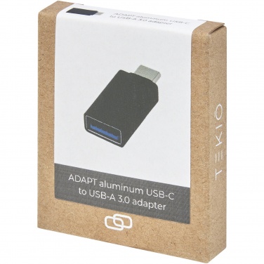 Logotrade mainoslahja tuotekuva: ADAPT alumiininen USB-C-USB-A 3.0 -sovitin