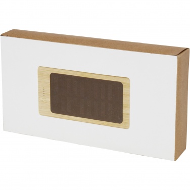 Logo trade liikelahjat tuotekuva: Alata aurinkokennoilla lataava 8000 mAh:n varavirtalähde bambusta