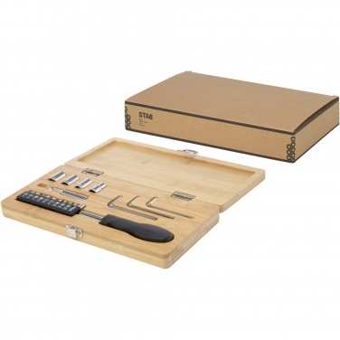 Logotrade mainoslahjat ja liikelahjat tuotekuva: Rivet 19-osainen bambusta / kierrätetystä muovista valmistettu työkalusetti