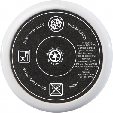 Logo trade liikelahja kuva: Melbourne 1 200 ml:n RCS-sertifioitu kierrätetty teräs, eristetty  muki pillillä