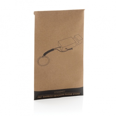 Logo trade liikelahja kuva: Standkey puhelinteline avaimenperä bambua