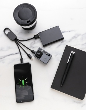 Logotrade mainoslahjat ja liikelahjat tuotekuva: 4-in-1 kaapeli karabiinihakalla