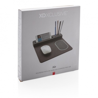 Logo trade liikelahjat mainoslahjat kuva: Air-hiirimatto, jossa 5 W:n langaton lataus ja USB