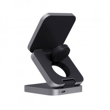 Logotrade mainostuotet kuva: Terra 3in1 15W taitettava virtapankki RCS kierrätysalumiinia