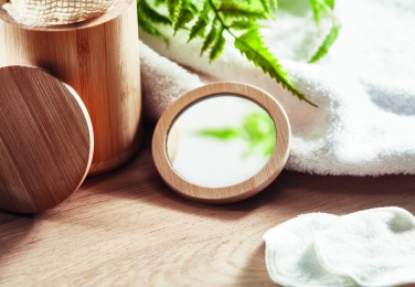 Logo trade mainoslahja kuva: Bambu meikkipeili