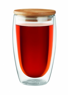 Logo trade liikelahja mainoslahja tuotekuva: Bambu borosilikaattilasi 450 ml Frankfurt