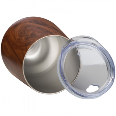 Logotrade mainoslahjat kuva: Ruostumattomasta teräksestä valmistettu puinen muki BRIGHTON 380 ml