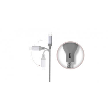 Logo trade mainostuote kuva: Nailoninen tiedonsiirtokaapeli LK30 Type - C Quick Charge 3.0