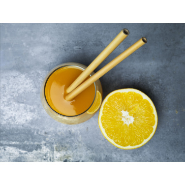 Logo trade liikelahja mainoslahja tuotekuva: ECO Bamboe Straw Set bambupillit