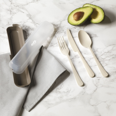 Logotrade mainostuotet kuva: Ulkokäyttöön tarkoitettu 3-osainen ruokailuvälinesarja