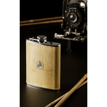 Logo trade liikelahjat tuotekuva: Hipflask Bamboo 200 ml juomapullo
