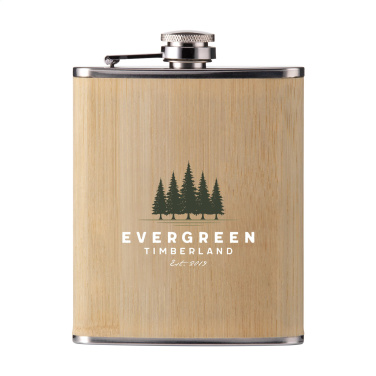 Logo trade liikelahja mainoslahja tuotekuva: Hipflask Bamboo 200 ml juomapullo