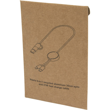 Logo trade liikelahja mainoslahja tuotekuva: Alasia kierrätysalumiininen ja -muovinen 30 cm:n ja 27 W:n datasynkronoiva 5-in-1-pikalatauskaapeli