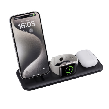 Logo trade liikelahja mainoslahja tuotekuva: Urban Vitamin Torrance 3 in 1 magneettinen 15 W laturi