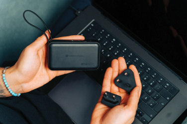 Logo trade mainoslahja kuva: Urban Vitamin Eureka RCS 65 W hybridilaturi ja virtapankki