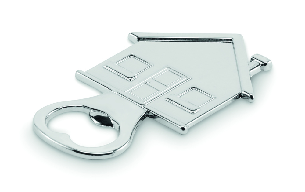 Logo trade mainostuote kuva: Talon muotoinen pullonavaaja