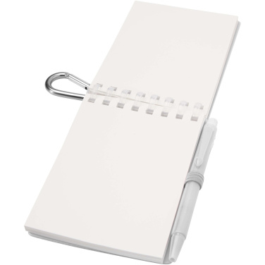 Logo trade mainoslahja kuva: Lig Mini kierrätetystä muovista valmistettu pehmeäkantinen muistikirja ja kuulakärkikynäsetti (musta muste)