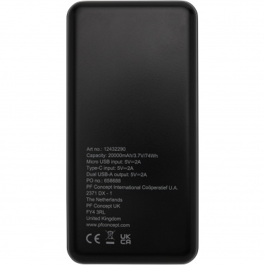 Logotrade dovana nuotrauka: Kilpinis 20 000 mAh perdirbto plastiko maitinimo blokas 