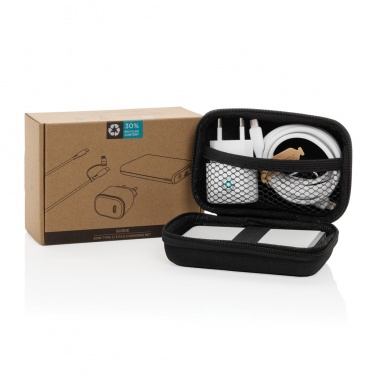 Logotrade reklaminiai produktai nuotrauka: Surge RCS perdirbtas PET 20W tipo C 3 vnt įkrovimo rinkinys